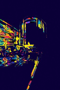 Eski tren vagonu, tren, sanat, illüstrasyon, çizim, eskiz, antika, antika, antika.