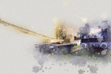 Demiryolu vinci, fotoğrafçılık, paslı, vagon, tren, sanat, illüstrasyon, çizim, eskiz, antika, retro, vintage.