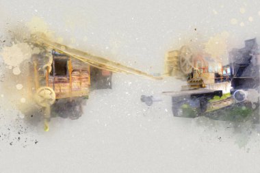 Demiryolu vinci, fotoğrafçılık, paslı, vagon, tren, sanat, illüstrasyon, çizim, eskiz, antika, retro, vintage.