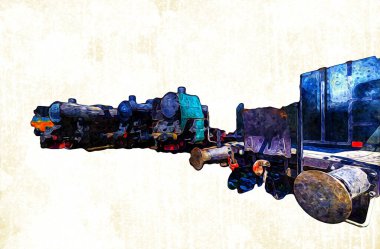 Farklı türde eski lokomotifler, tren, fotoğraf, paslı, vagon, sanat, illüstrasyon, çizim, eskiz, antika, antika, antika, antika.