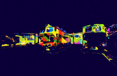 Farklı türde eski lokomotifler, tren, fotoğraf, paslı, vagon, sanat, illüstrasyon, çizim, eskiz, antika, antika, antika, antika.