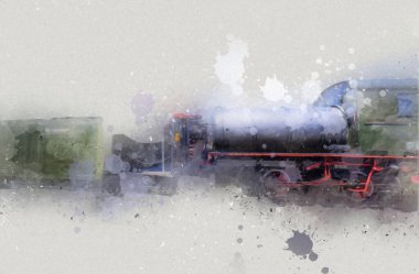 Farklı türde eski lokomotifler, tren, fotoğraf, paslı, vagon, sanat, illüstrasyon, çizim, eskiz, antika, antika, antika, antika.