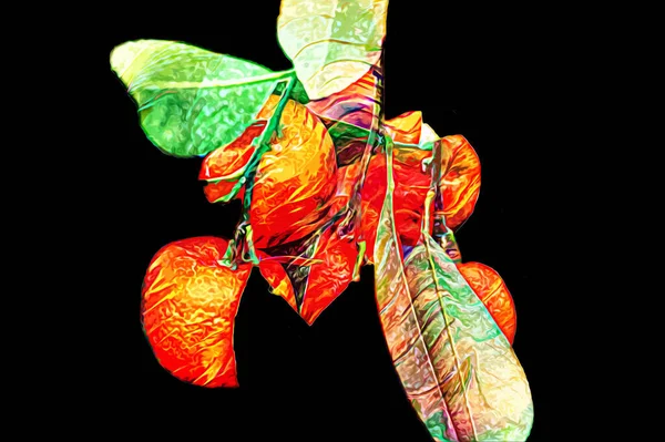 Fruktbara Krukväxter Mandarin Apelsiner Som Används Som Prydnadsväxt Våren Festival — Stockfoto
