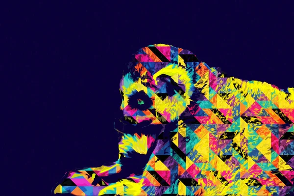 Bir grup dinlenen lemurlar katta, illüstrasyon, çizim, eskiz, antika, antika, antika.