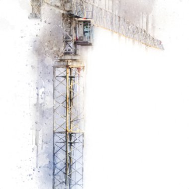 Şantiye iskelesi, klasik resim çizimi olan bir inşaat alanı.