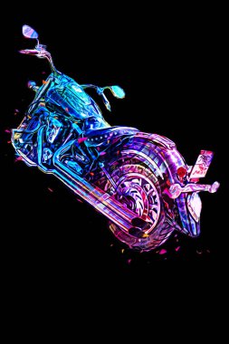 Motosiklet görüntüleme rengi izole edilmiş sanat antika retro