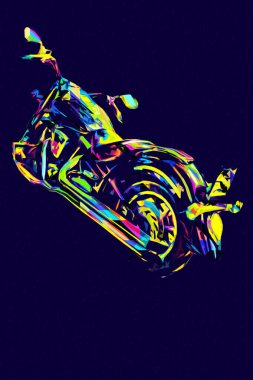 Motosiklet görüntüleme rengi izole edilmiş sanat antika retro