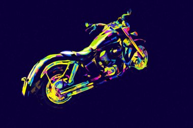 Motosiklet görüntüleme rengi izole edilmiş sanat antika retro