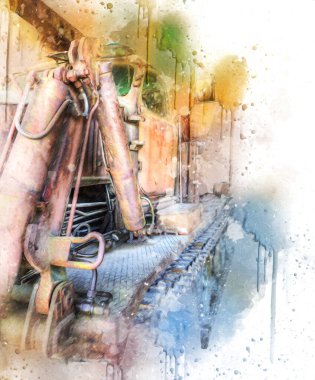 Zırhlı Araç Teknik Askeri Kamyon Sanat Çizimi