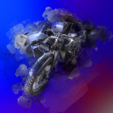 İkinci Dünya Savaşı 'ndan beri izole edilmiş beyaz bir geçmişi olan eski bir askeri motosiklet.