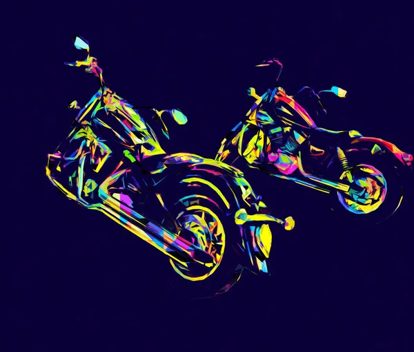Motosiklet görüntüleme rengi izole edilmiş sanat antika retro