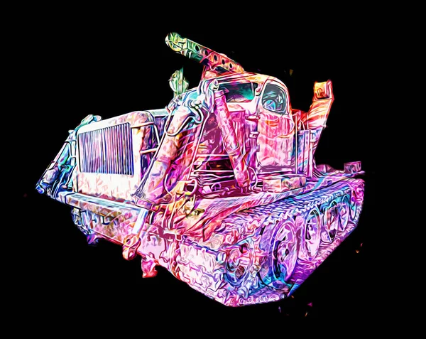 Armored Vehicle Technical Military Truck Art Illustration Isolated Sketch — Stock Photo, Image