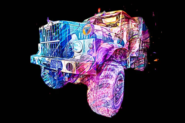 Vehículo Blindado Técnica Militar Camión Arte Ilustración Aislado Boceto — Foto de Stock