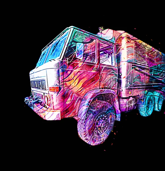 Veicolo Blindato Tecnico Militare Camion Arte Illustrazione Isolato Schizzo — Foto Stock