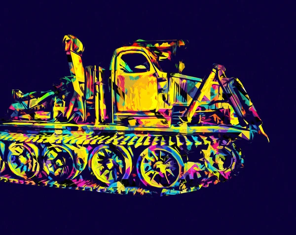 Armored Vehicle Technical Military Truck Art Illustration Isolated Sketch — Stock Photo, Image