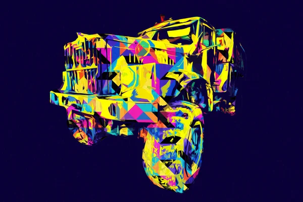 Veicolo Blindato Tecnico Militare Camion Arte Illustrazione Isolato Schizzo — Foto Stock
