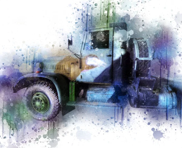 Armored Vehicle Technical Military Truck Art Illustration Isolated Sketch — Stock Photo, Image