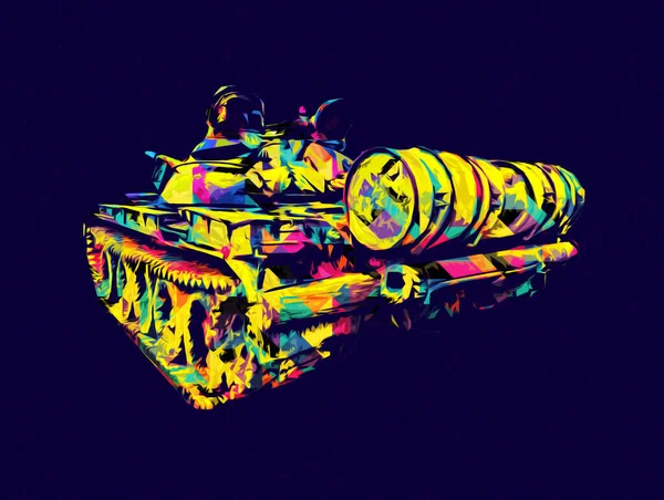 Vintage Tank Izole Çizim Sanat Illüstrasyonu — Stok fotoğraf