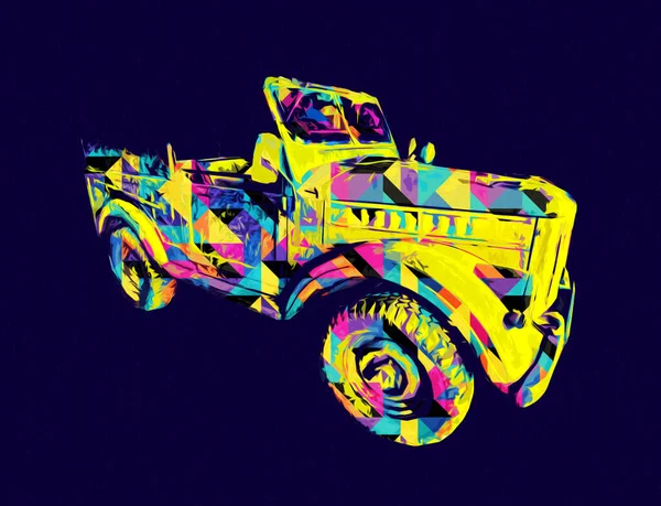 Amerikai Katonai Jármű Parancs Használt Háború Illusztráció Rajz Vázlat Szüret — Stock Fotó