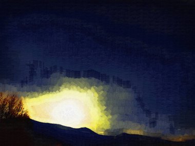 Kış manzarası, panorama, bayrak - kış ormanlarındaki karlı yol manzarası