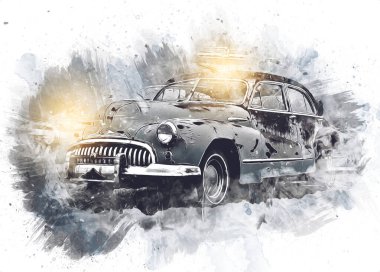 Eski klasik araba antika