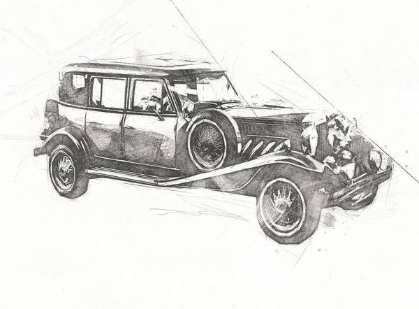 Παλιό Κλασικό Αυτοκίνητο Ρετρό — Φωτογραφία Αρχείου