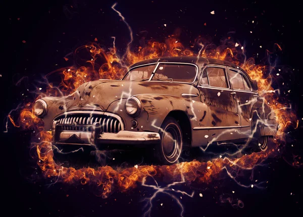 Oude Klassieke Auto Retro Vintage — Stockfoto