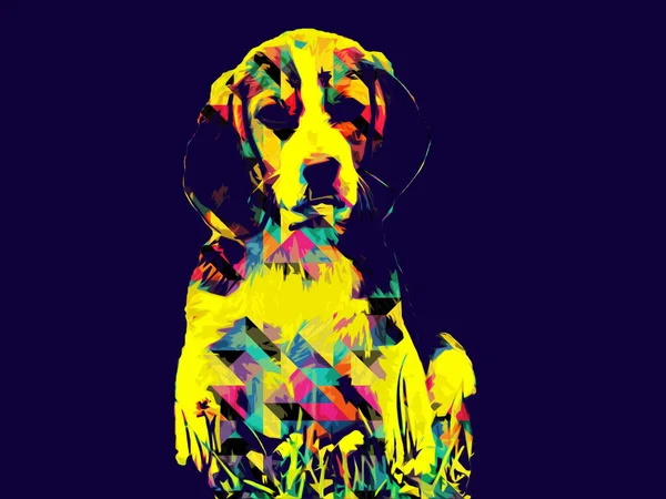 Schöner Beagle Hund Isoliert Illustration Kunst Jahrgang Retro Antike Zeichnung — Stockfoto