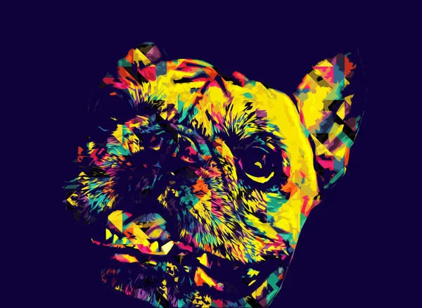 Schöne Bulldogge Isoliert Illustration Kunst Jahrgang Retro Antike Zeichnung Malerei — Stockfoto