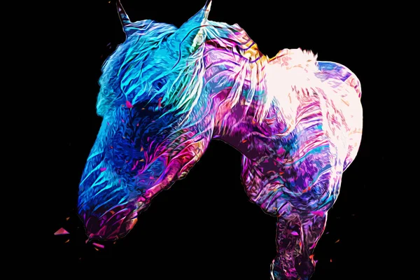 Pittura Grunge Colorata Illustrazione Arte Cavallo — Foto Stock