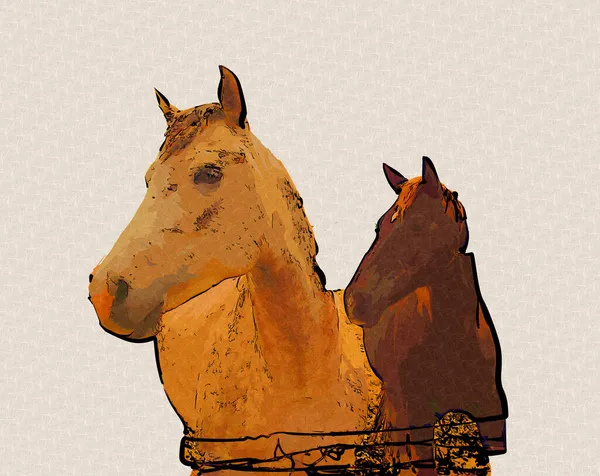 Colorido Caballo Arte Ilustración Grunge Pintura —  Fotos de Stock