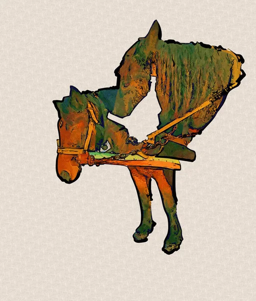 Colorful Horse Art Illustration Grunge Painting — Stock Photo, Image