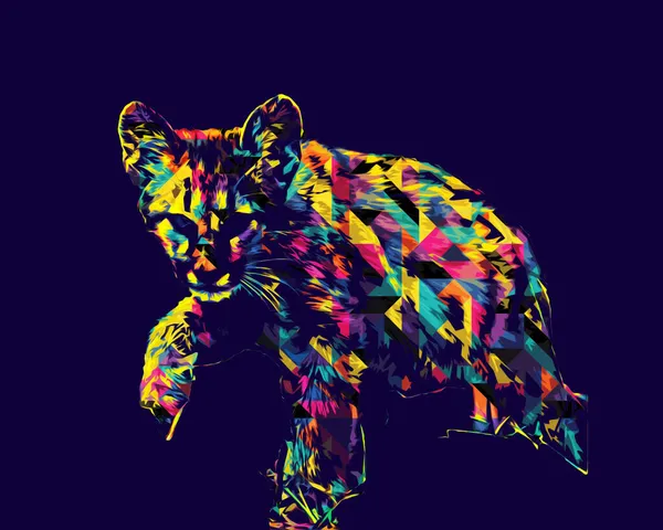Puma Ritratto Cougar Isolato Sfondo Illustrazione Arte Annata Retrò Disegno — Foto Stock