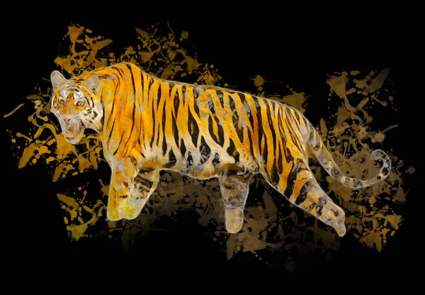 Tigre Arte Illustrazione Vecchio Disegno — Foto Stock