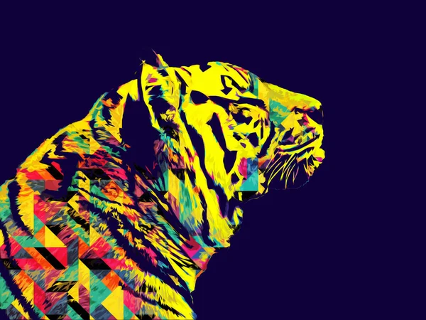 Tigre Arte Ilustração Velho Desenho — Fotografia de Stock