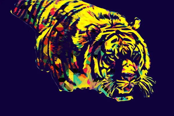 Tiger Art Illustration Old Drawing — Stock Photo, Image