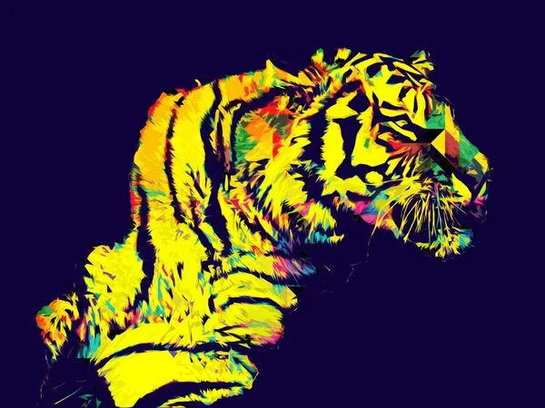 Tiger Art Illustration Alte Zeichnung — Stockfoto