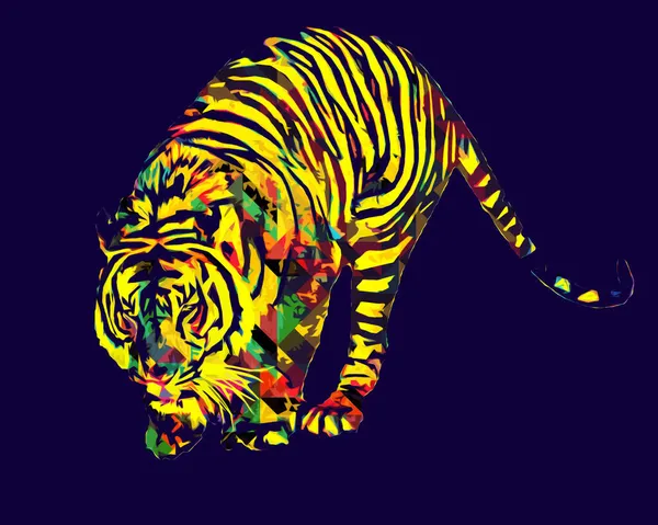 Tiger Arte Ilustración Viejo Dibujo — Foto de Stock