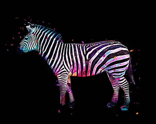 Ritning Zebra Skiss Afrikanska Däggdjur Illustration — Stockfoto