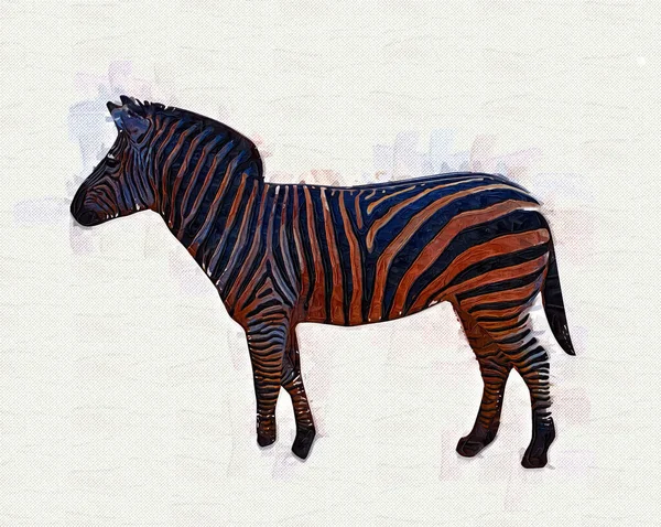 Disegno Zebra Schizzo Illustrazione Dei Mammiferi Africani — Foto Stock