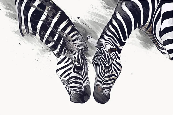 Dibujo Cebra Boceto Ilustración Mamíferos Africanos —  Fotos de Stock