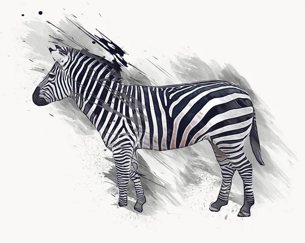 Desenho Zebra Esboço Ilustração Mamíferos Africanos — Fotografia de Stock