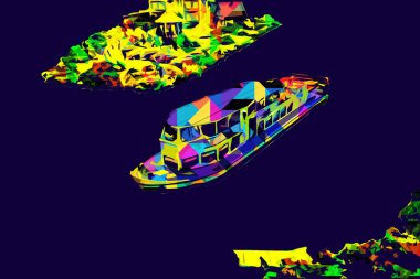 Wroclaw, Polonya 'daki kanal, sanat, ilüstrasyon, antika, model, minyatür