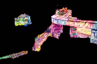 İstasyonda eski bir buhar treni, Wroclaw, Polonya, sanat ilüstrasyonu antika, model, minyatür