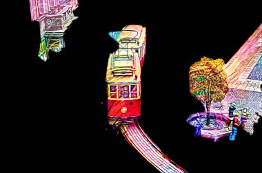 Wroclaw, Polonya 'daki belediye binası, sanat ilüstrasyonu antika, model, minyatür