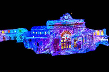 Wroclaw, Polonya 'da gece vakti sanat ilüstrasyonu antika, model, minyatür