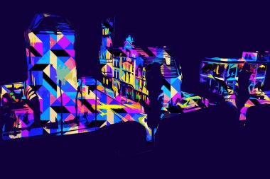 Wroclaw, Polonya 'da gece vakti sanat ilüstrasyonu antika, model, minyatür