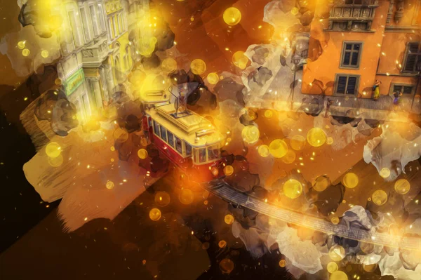 Wroclaw, Polonya 'daki belediye binası, sanat ilüstrasyonu antika, model, minyatür