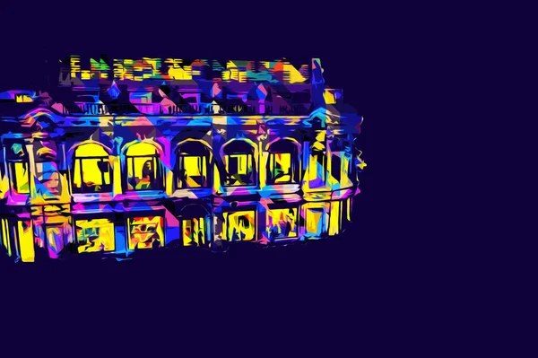 Wroclaw, Polonya 'da gece vakti sanat ilüstrasyonu antika, model, minyatür