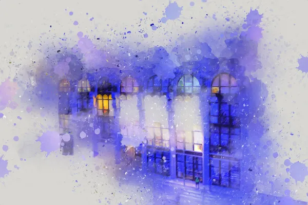 Wroclaw, Polonya 'da gece vakti sanat ilüstrasyonu antika, model, minyatür